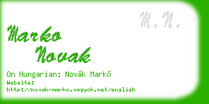 marko novak business card